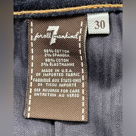 7 For All Mankind dark DENIM SKINNY jean. 30. NWT - Picture 8 of 11